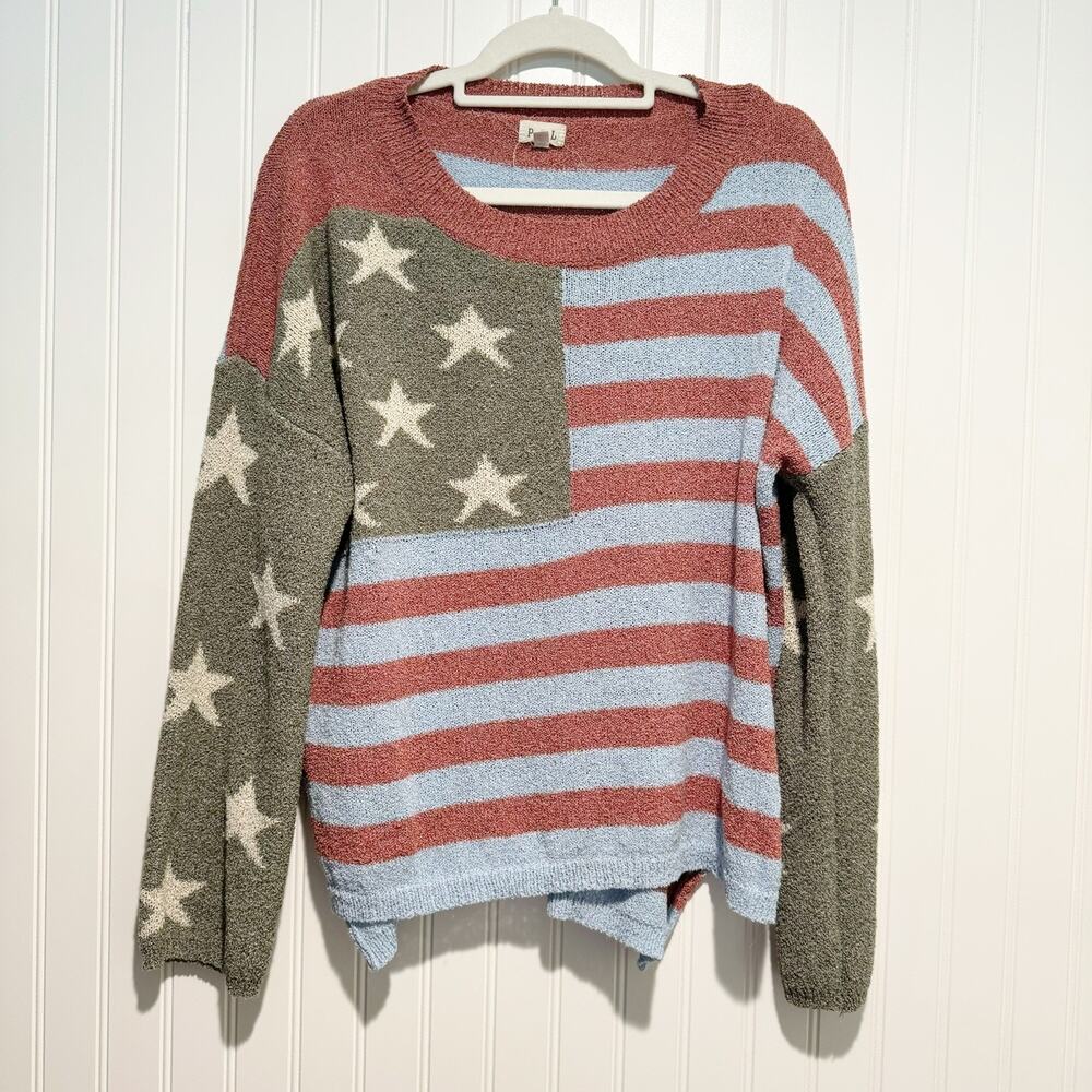 POL Stars Stripes Sweater Size Large - Picture 2 of 7